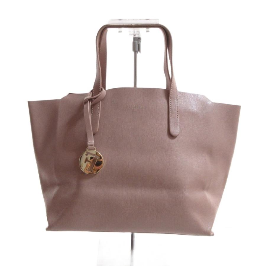 FURLA（フルラ） ハンドバッグ ピンク 無地 チャーム付き トートバッグ 