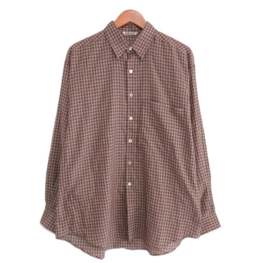 オーラリー AURALEE 美品 26SS AIRY LIGHT COTTON CHECK BIG SHIRT