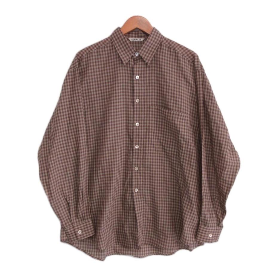 オーラリー AURALEE 美品 26SS AIRY LIGHT COTTON CHECK BIG SHIRT