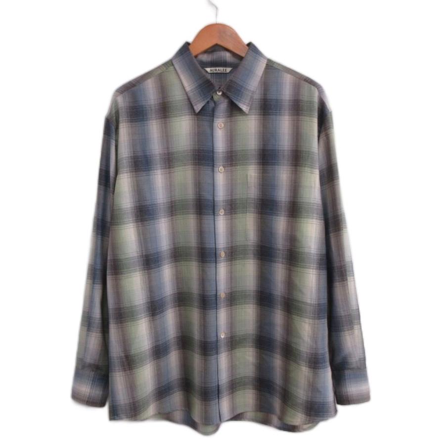 AURALEE チェックシャツ　25ss オーラリー AURALEE 美品 25SS SUPER LIGHT WOOL CHECK SHIRT ウール