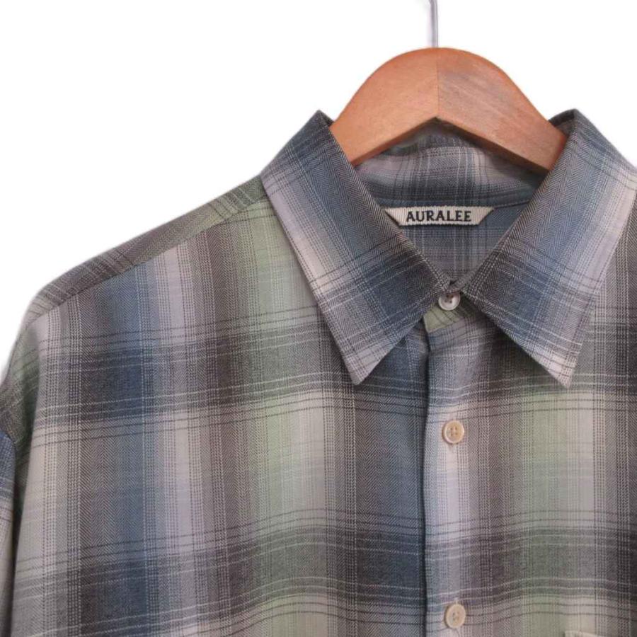 オーラリー AURALEE 美品 25SS SUPER LIGHT WOOL CHECK SHIRT ウール