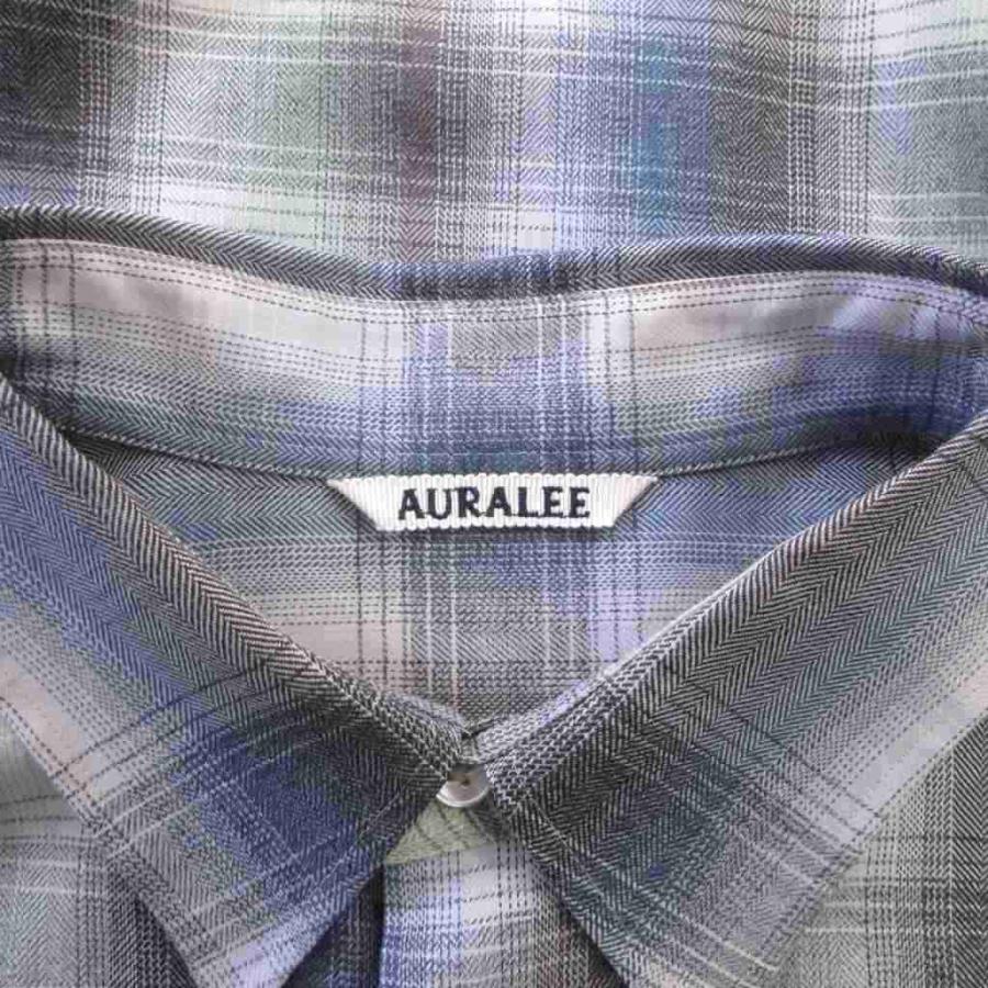 オーラリー AURALEE 美品 25SS SUPER LIGHT WOOL CHECK SHIRT ウール 