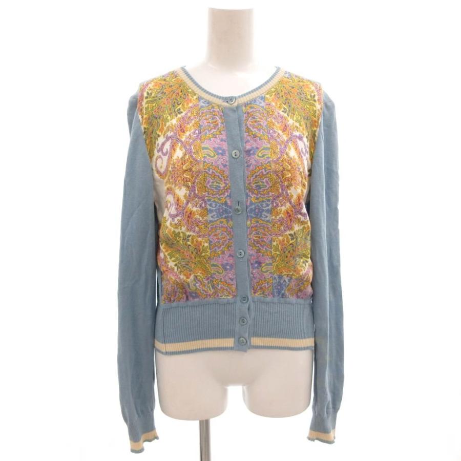 美品✨ETRO エトロ カーディガン ニット ペイズリー ウール×シルク 44 ETRO（エトロ） カーディガン ニット ペイズリー柄 絹 シルク 薄手
