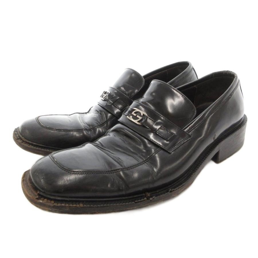 GUCCI（グッチ） ローファー スリッポン シューズ レザー GGロゴ 42.5 