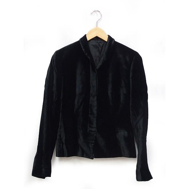 格安人気 中古 グッチ Gucci 国内正規 ジャケット 長袖 ベルベット ベロア 光沢 比翼仕立て 無地 42 ブラック 黒 K レディース ベクトル 古着 売り尽くしセール Karmagazine Net