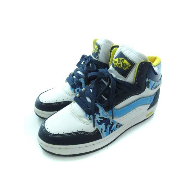 中古 バンズ Vans ハイカット スニーカー カモフラ 靴 シューズ ネイビー 24 5cm メンズ レディース ベクトル 古着 103 ブランド古着販売のベクトル 通販 Yahoo ショッピング