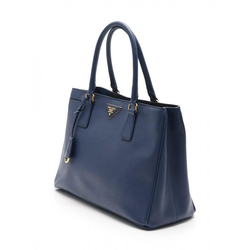 中古 プラダ PRADA トートバッグ ショルダーバッグ ガレリア ネイビー  