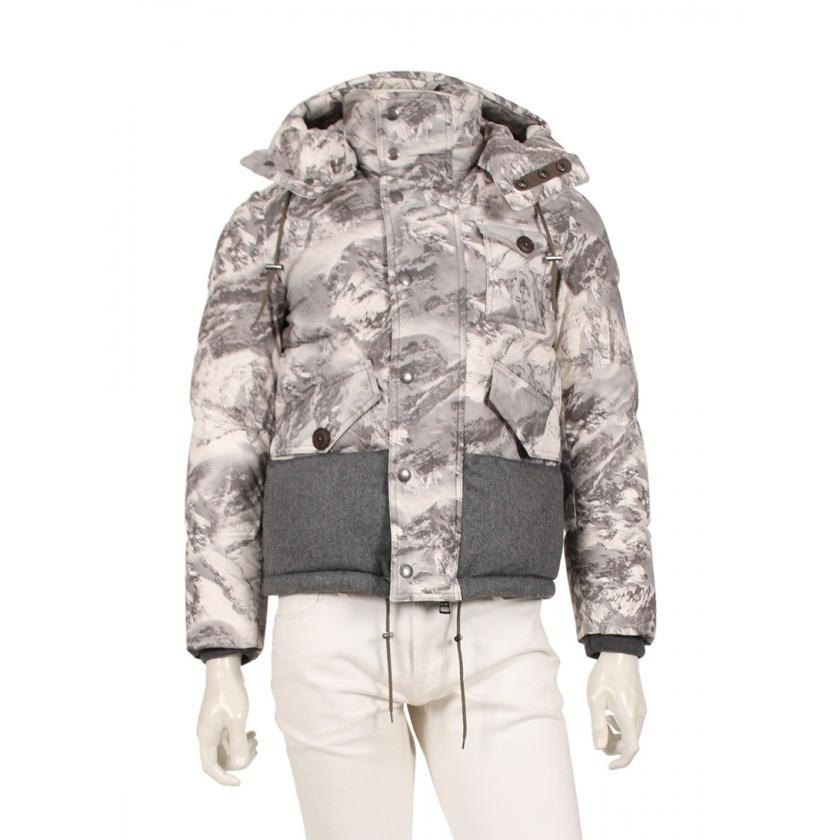 中古 モンクレール Moncler ダウンンジャケット ライトグレー 白 0