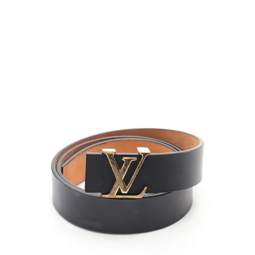 Lv Belt Black Logo