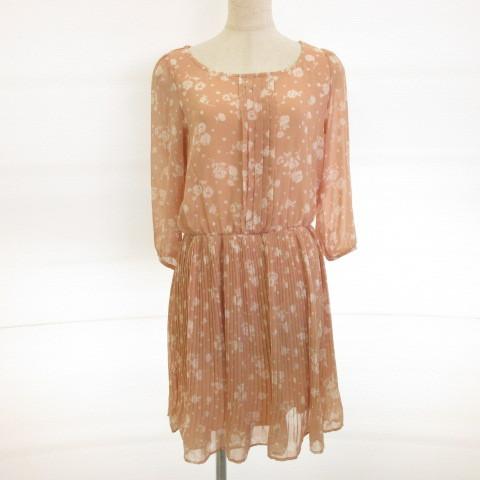 中古 プロポーション ボディドレッシング Proportion Body Dressing 膝丈ワンピース 七分袖 プリーツ 花柄 ベージュ 1 レディース ベクトル 古着 117 ブランド古着販売のベクトル 通販 Yahoo ショッピング