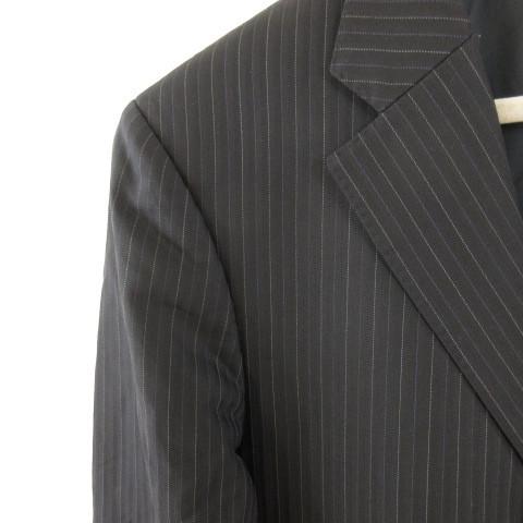 【美品】バーバリー ブラックレーベル テーラードジャケット 40R ストライプ BURBERRY BLACK LABEL バーバリーブラックレーベル テーラード
