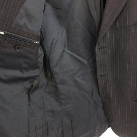 【美品】バーバリー ブラックレーベル テーラードジャケット 40R ストライプ BURBERRY BLACK LABEL バーバリーブラックレーベル テーラード