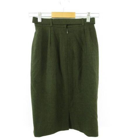 セリーヌ CELINE ヴィンテージ スカート ひざ丈 タイト 緑 36 *A890  