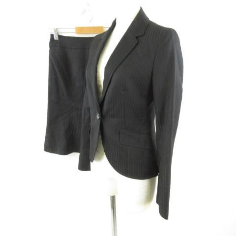 中古 アンタイトル Untitled スーツ セットアップ テーラードジャケット 長袖 膝丈スカート ピンストライプ 黒 1 E2 レディース ベクトル 古着 117 ブランド古着販売のベクトル 通販 Yahoo ショッピング