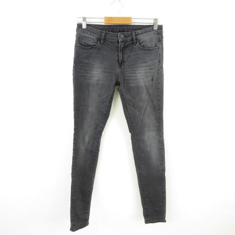 21年最新入荷 中古 ユニクロ Uniqlo Uj ロングパンツ デニム ジーンズ スキニー ストレッチ 黒 27