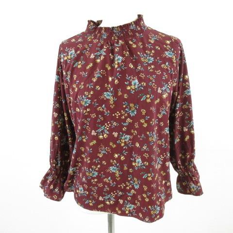 オリーブデオリーブ Olive Des Olive シャツ ブラウス 長袖 ボトルネック 花柄 ボルドー 赤 F E461 レディース 117 ブランド古着販売のベクトル 通販 Yahoo ショッピング