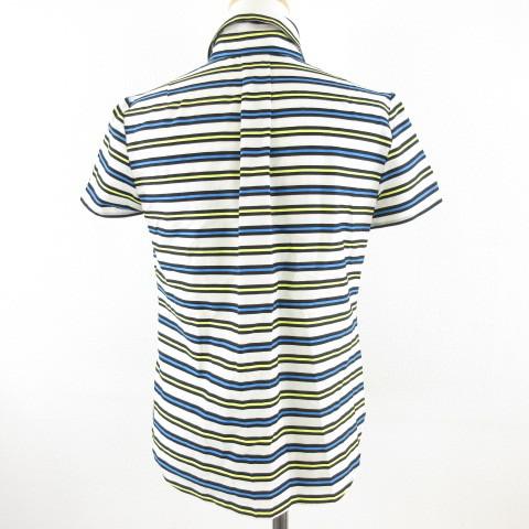 タエ アシダ TAE ASHIDA シャツ ブラウス 半袖 ボーダー 白 黒 青 7  