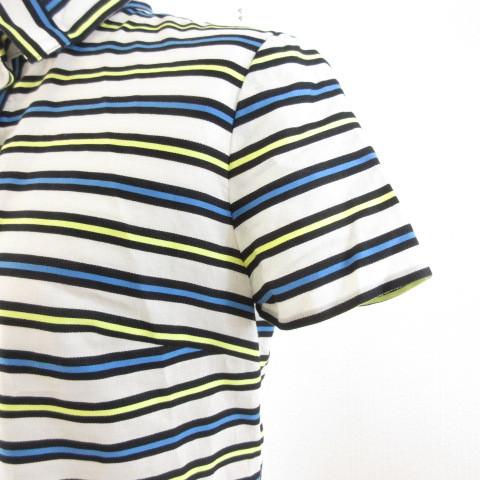 タエ アシダ TAE ASHIDA シャツ ブラウス 半袖 ボーダー 白 黒 青 7  