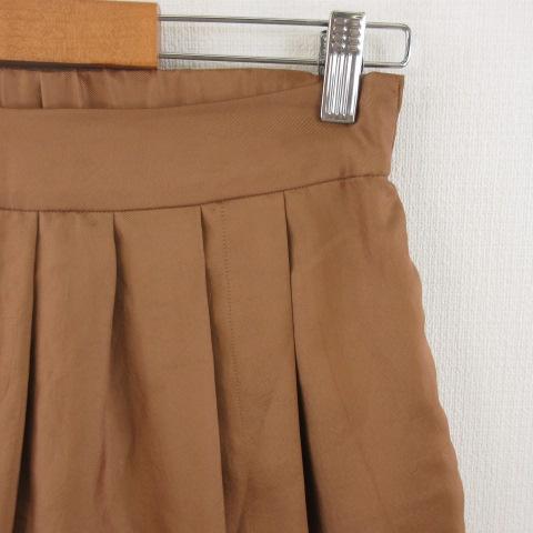 バッカ BACCA ショートパンツ キュロット サテン 茶 36 *E312  