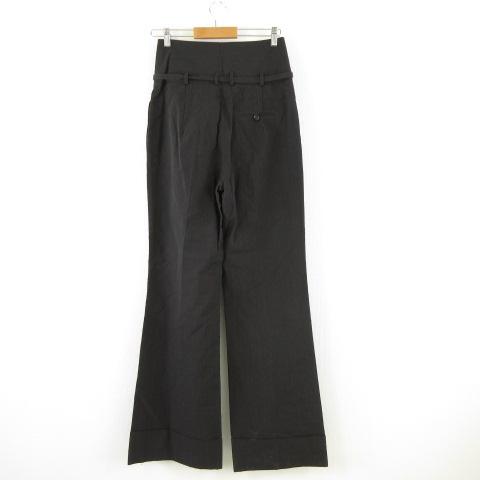 【中古】アントニオマラス antonio marras ワイドパンツ ハイウエスト ロング ストライプ こげ茶 44 *A578 レディース アントニオマラス antonio marras ワイドパンツ ハイウエスト ロング