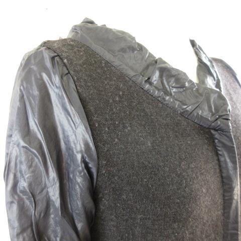 【中古】ネイビーウォ NAVY. WO ニットジャケット 長袖 切り替え ナイロン ジップアップ  黒 紺 2 *E761 レディース ネイビーウォ NAVY. WO ニットジャケット 長袖 切り替え ナイロン