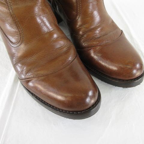 カミシマチナミ KAMISHIMA CHINAMI YELLOW ショートブーツ レザー 茶