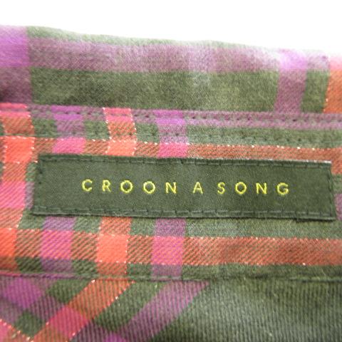 クルーンアソング CROON A SONG シャツワンピース 長袖 ミニ チェック 
