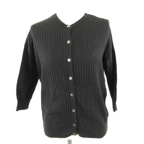 マイカ＆ディール MICA&DEAL ニットカーディガン リブ 七分袖 黒 36  