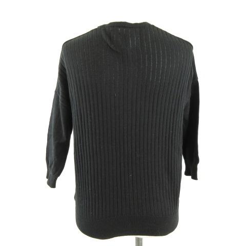 マイカ＆ディール MICA&DEAL ニットカーディガン リブ 七分袖 黒 36  