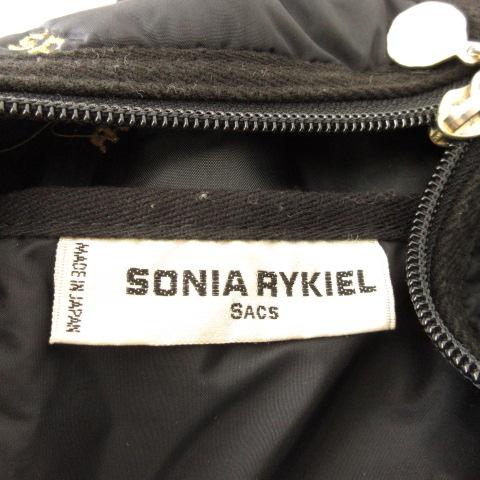 ソニアリキエル SONIA RYKIEL SACS ボストン トートバッグ 刺繍 黒 *A477  メンズ レディース｜vectorpremium｜03