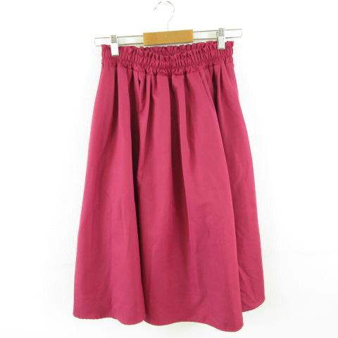 コルザ COLZA フレアスカート ひざ丈 ピンク M L *A129 レディース