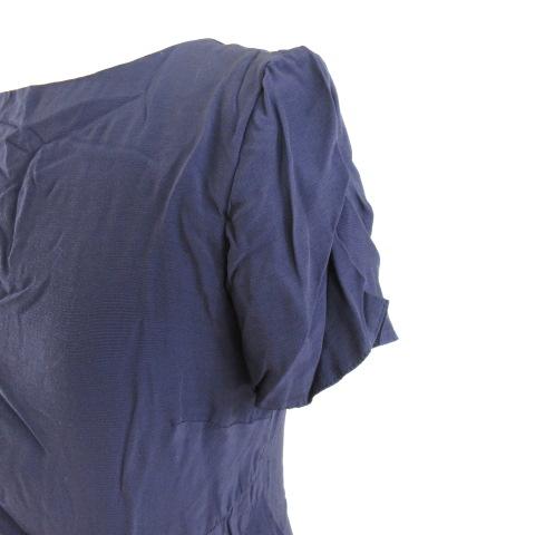 未使用品 エイソス asos タイトワンピース 半袖 ひざ丈 紺 36 *A354  