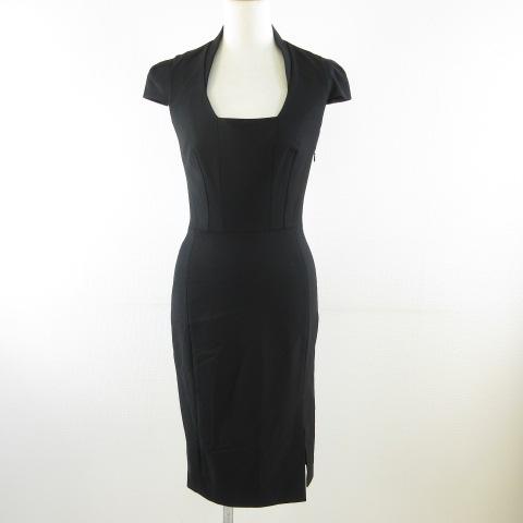 未使用品 リース REISS ワンピース ミモレ丈 キャップスリーブ 黒 2  