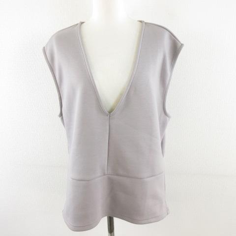 星玲奈 Reina Hoshi ベスト ジレ Vネック ストレッチ グレー M *A495