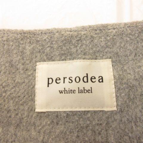 ペルソデア persodea ノーカラーコート ハーフ丈 長袖 グレー 9 *A799 