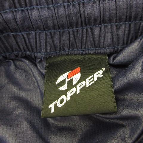 トッパー TOPPER ジャージ パンツ ロング ロゴ刺繍 紺 赤 S *A956