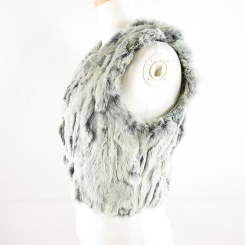 Ray BEAMSベージュ リアルファー(チベットラム) ベスト豚革使用 Ray BEAMSベージュ リアルファー(チベットラム) ベスト豚革使用