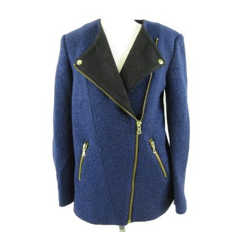 FOREVER21（フォーエバー21） ノーカラーコート ハーフ丈 ジップアップ 