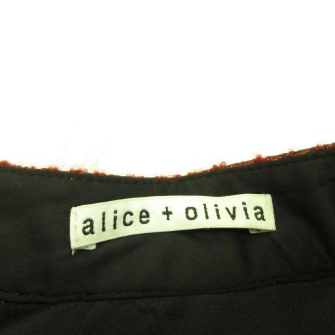 アリスオリビア alice + olivia ツイードスカート ミニ フレア 赤