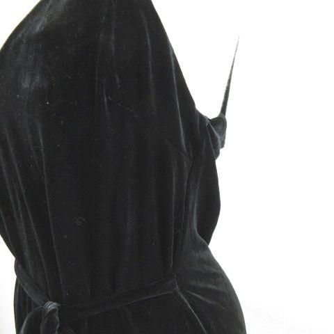 デイジー DAZY ベロアキャミワンピース ひざ丈 ストレッチ 黒 M *A435