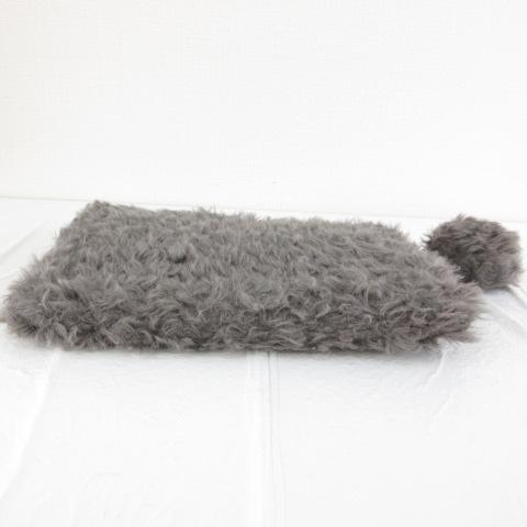 LLQ クラッチバッグ フェイクファー グレー *T48 レディース