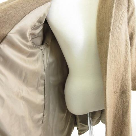 【中古】ネセセア nesessaire ノーカラーコート ロング 長袖 つけ襟 茶 F *A628 レディース ネセセア nesessaire ノーカラーコート ロング 長袖 つけ襟 茶 F *A628