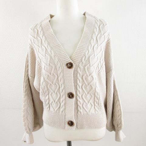 グレイル GRL バックレースアップハートケーブルニット