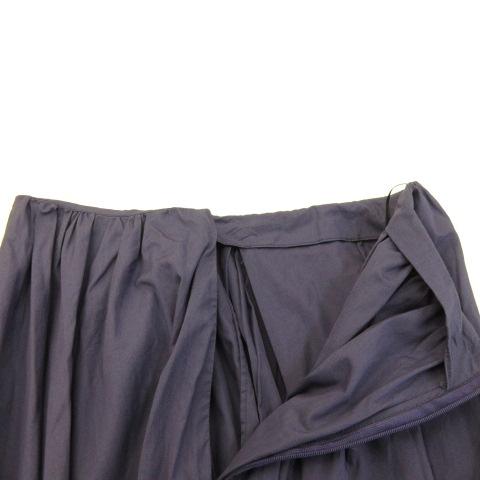 イサアフェン ISA ARFEN ひざ丈スカート フレア 紫 *A261 レディース 
