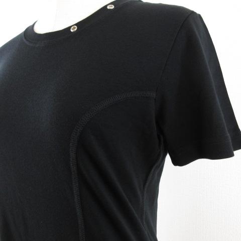 【中古】ルイヴィトン LOUIS VUITTON カットソー 半袖 丸首 黒 L *A265 レディース LOUIS VUITTON（ルイ・ヴィトン） カットソー 半袖 丸首 黒 L *A265