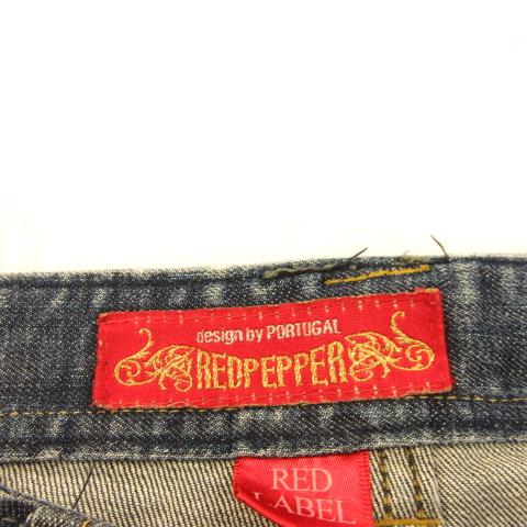 レッドペッパー RED PEPPER LABEL デニムパンツ ジーンズ ロング 刺繍