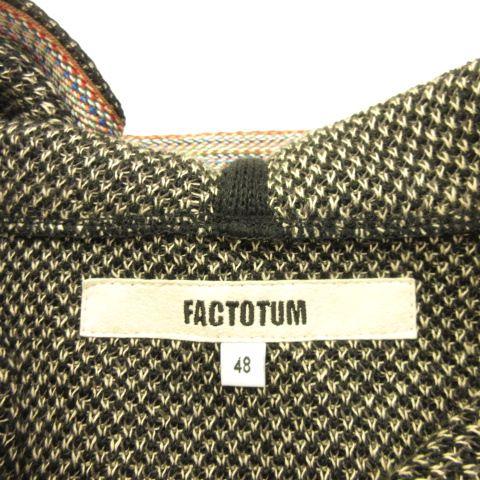 ファクトタム FACTOTUM サマーニットパーカー ベスト リネン 黒 48 