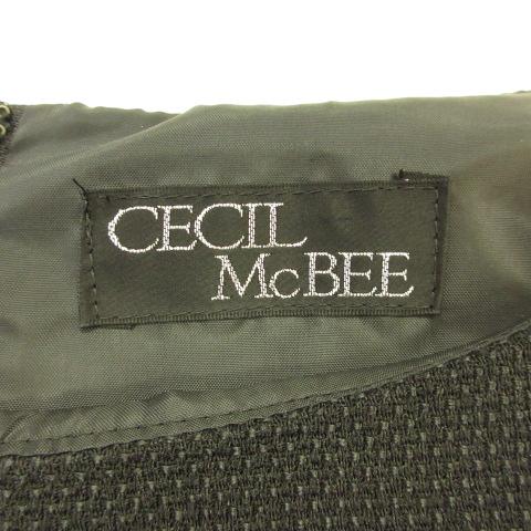 セシルマクビー CECIL McBEE ワンピース ミニ キャップスリーブ リボン 黒 9 *T557 レディース｜vectorpremium｜03