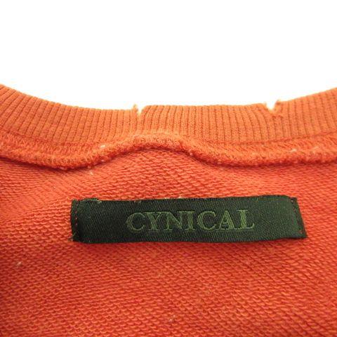 シニカル CYNICAL トレーナー スウェット 長袖 ダメージ加工 赤
