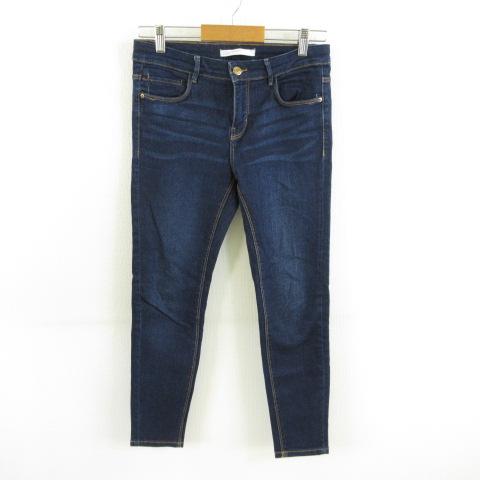 ZARA ザラ デニムパンツ ジーンズ スキニー ストレッチ 紺 38 *T2 